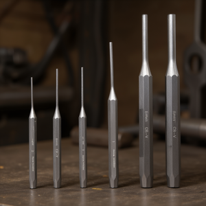 TTAKE Industrial Straight Pin <b>Punch</b> Assortment 6-Piece <b>Set</b> 1-8mm Cr V Steel Bright Finish for Metalworking - Product Image 3