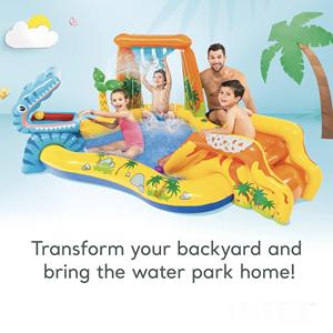 Centro de Juegos Inflable con Forma de Dinosaurio, Parque Acuático para Niños, Piscina Inflable para Niños Pequeños, Diversión de Verano - Product Image 3