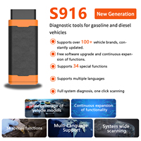 Humzor S916 Obd2 Scanner d'origine pour voiture et camion lourd Outil de diagnostic 34 + Services de réinitialisation ABS/DPF/SAS/réinitialisation de l'huile
