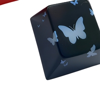 Porte-clés testeur de commutateur de clavier mécanique translucide Butterfly 9 Grid Keycap
