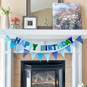 Buon compleanno striscione in tessuto di feltro arcobaleno ghirlanda di compleanno decorazione per striscione di buon compleanno - Product Image 3