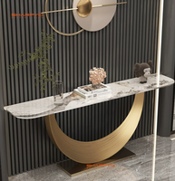 Table console de luxe pour salon, table d'entrée dorée, table d'angle pour couloir, meubles décoratifs