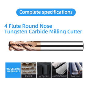 เครื่องตัด CNC การประมวลผลที่หยาบทนต่อการสึกหรอ เครื่องมือตัด CNC เหล็กทังสเตนโซลิดคาร์ไบด์ฟันหยาบสี่ขลุ่ย - Product Image 3