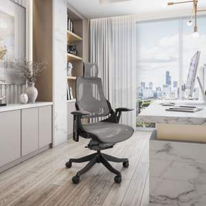 DB Techni Mobili LUX Silla ejecutiva ergonómica Reposacabezas de altura ajustable Malla de tela de espuma contemporánea para uso doméstico en el hogar y la Oficina - Product Image 1