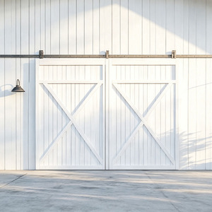 Porte <span class=keywords><strong>de</strong></span> grange coulissante extérieure résistante aux intempéries, rail en acier inoxydable robuste pour abri ou garage, portes <span class=keywords><strong>de</strong></span> grange sur mesure - Product Image 1