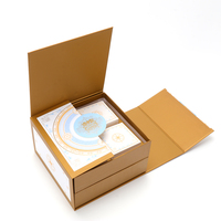 Boîte cadeau portable en papier à double porte avec logo personnalisé, doublure éponge écologique réutilisable, pour l'emballage alimentaire des gâteaux de lune