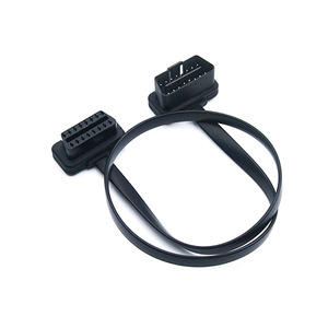 Düşük profil düz şerit OBD teşhis adaptör kablosu erkek kadın 16 <span class=keywords><strong>Pin</strong></span> J1962 OBDII sağ açı uzatma tel OBD kablo - Product Image 2