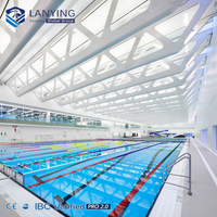 Estructura de Acero de Gran Envergadura para Piscina, Edificio Prefabricado para Piscina Deportiva con Panel Aislante, Diseño Personalizado
