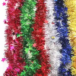 Guirlandes colorées pour arbre de noël, ruban, Bar, hauts brillants, ornements suspendus pour arbre de noël, décoration de fête de mariage