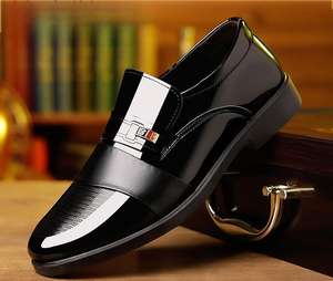 أحذية رجالية كاجوال من الجلد الصناعي سهلة الارتداء للخريف أحذية رسمية للمكتب والأعمال - Product Image 2