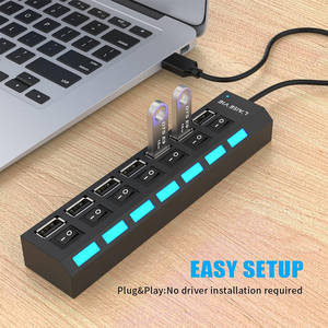 <span class=keywords><strong>USB</strong></span> 2.0 Hub, 7 cổng <span class=keywords><strong>USB</strong></span> HUB với độc lập On/Off chuyển đổi và chỉ số LED, đèn cho máy tính xách tay, <span class=keywords><strong>PC</strong></span>, máy tính - Product Image 5