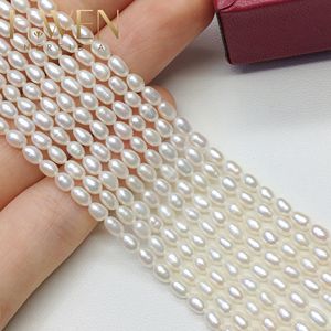 Componentes de cierre de tobillera de perlas de arroz naturales mixtas 1A-4A 5-10mm cadena blanca rosa púrpura tipo de perlas sueltas - Product Image 6