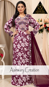 Vestido Largo Kaftan 100% Algodón Puro para Mujer, Estampado, Holgado, Maxi Vestido Cómodo para Uso Diario, Moda Étnica, Tallas Grandes, OEM - Product Image 3