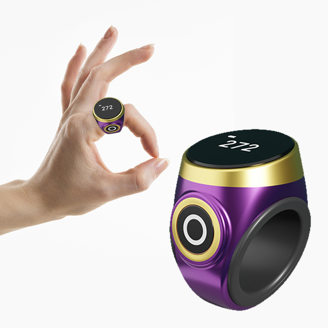 Holy Islamic Gift Smart Ring Muslims Digital Azan Alarm Clock Tasbeeh Tasbih P1 Electronic Zikir Counter App Control OLED