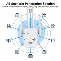 Répéteur WiFi extérieur blanc à gain élevé pour la maison, 1200 Mbps, double bande, 4 antennes, sortie 20 dBm, couverture longue portée 100-120 m²