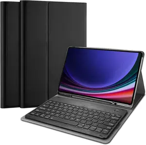 超薄保护套平板电脑外壳，配有可拆卸无线键盘，适用于三星Galaxy tab S9 plus 12.4英寸2023