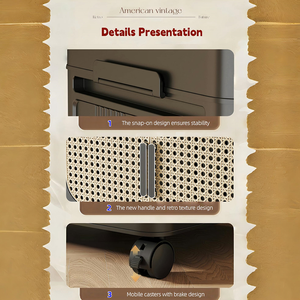 Armoire de rangement latérale pliante en bois massif avec porte magnétique et roulettes, design moderne, montage facile - Product Image 4