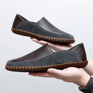 Chaussures Mocassins Personnalisables Logo Grande Taille en Pur Cuir Véritable Cousues Main pour Hommes Conduite et Marche Décontractée - Product Image 3