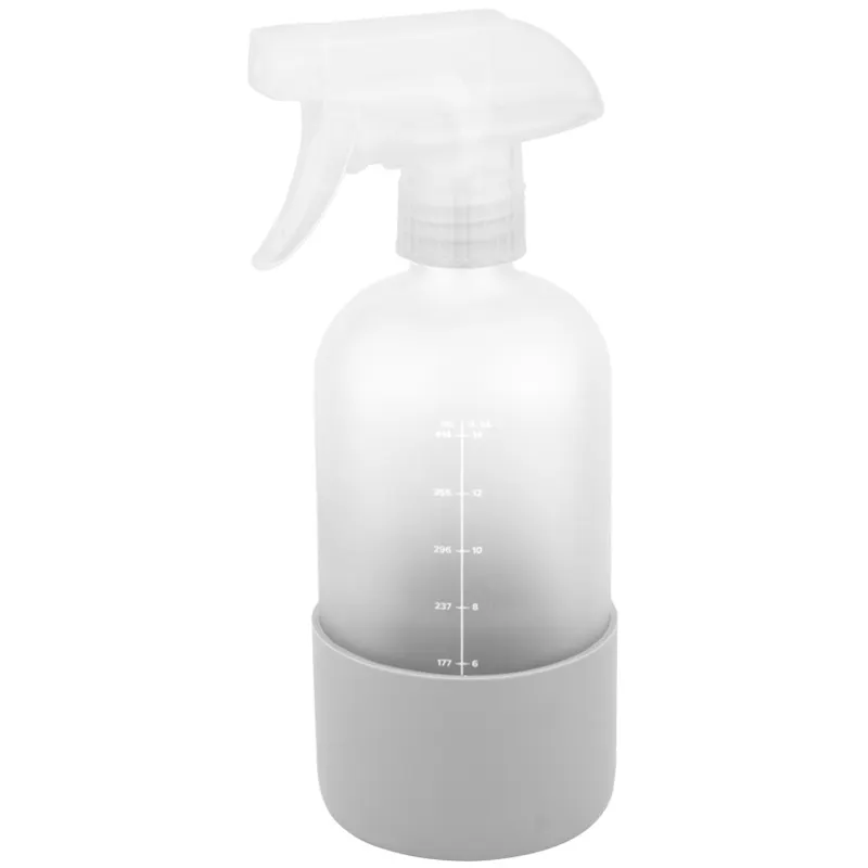 LongAn-botella pulverizadora de vidrio Boston para uso familiar, desinfectante de manos para limpieza del hogar con funda de silicona antideslizante, 16oz