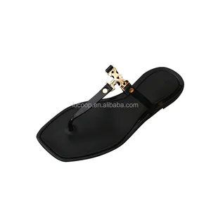 TB-Sandalen Luxus flachmetallschnalle Flip-Flop für Strand-Sandalen für Damen Gelee-Sandalen Rutschen Damen-Slipper Gelee