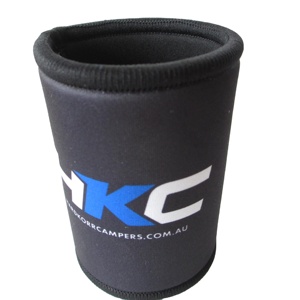 Black Neoprene Stubbies Cooler Premium Stubby Holder Beer Drink Holder Printed With Overlock Stitching and Zigzag Tape on Seam - Product Image 6