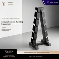 Support pliable en métal pour haltères, étagère de rangement pour salle de sport, équipement de fitness commercial transfrontalier pour la maison, support en A à 5 niveaux, multi-usages