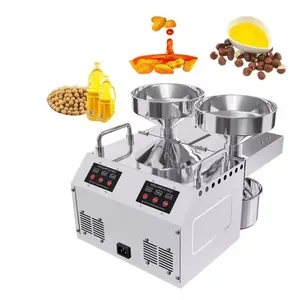 Mini Portable Household Double Head Sesame Oil Extract Olive Sunflower Flaxseed Soybean Palm Coconut Oil Press Machine