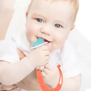Fabrikant Op Maat Concurrerende Prijs Zacht Kind Baby Kind Kauwen Siliconen Tandjes Speelgoed Bijtring Fopspeen Clips Ketting