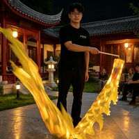 Ruban lumineux LED pour danse du dragon chinois avec bâton, serpent lumineux Poi sans tête de dragon, accessoires de performance de fitness en extérieur