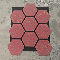 Panneaux acoustiques hexagonaux 3D en bois grainé, taille et couleur personnalisées, revêtement de surface en PET, panneau mural acoustique pour cinéma, KTV