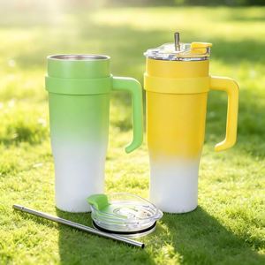 Vaso Térmico de Viaje para Auto, con Asa, 40oz, Tapa, Pajita, Antideslizante, OEM, ODM, Logotipo Personalizado - Product Image 6