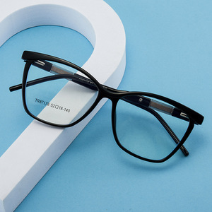 Lunettes optiques à monture carrée Tr90 pour femmes, anti-lumière bleue, pour myopie, montures de lunettes Tr87178, verres en acétate de taille moyenne, pont nasal standard - Product Image 2