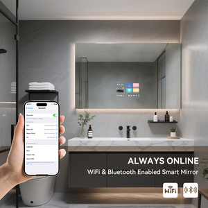 Ai Powered thông minh Gương phòng tắm với đèn LED Wifi <span class=keywords><strong>Bluetooth</strong></span> loa màn hình cảm ứng gương TV Android OS cho phòng tắm vanities - Product Image 6