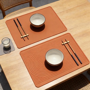 Luxury Baby Placemat Set Food Grade Soft <b>Non</b> <b>Slip</b> Silicone Heat Resistant Waterproof Coasters Reusable Home <b>Kitchen</b> - Product Image 2