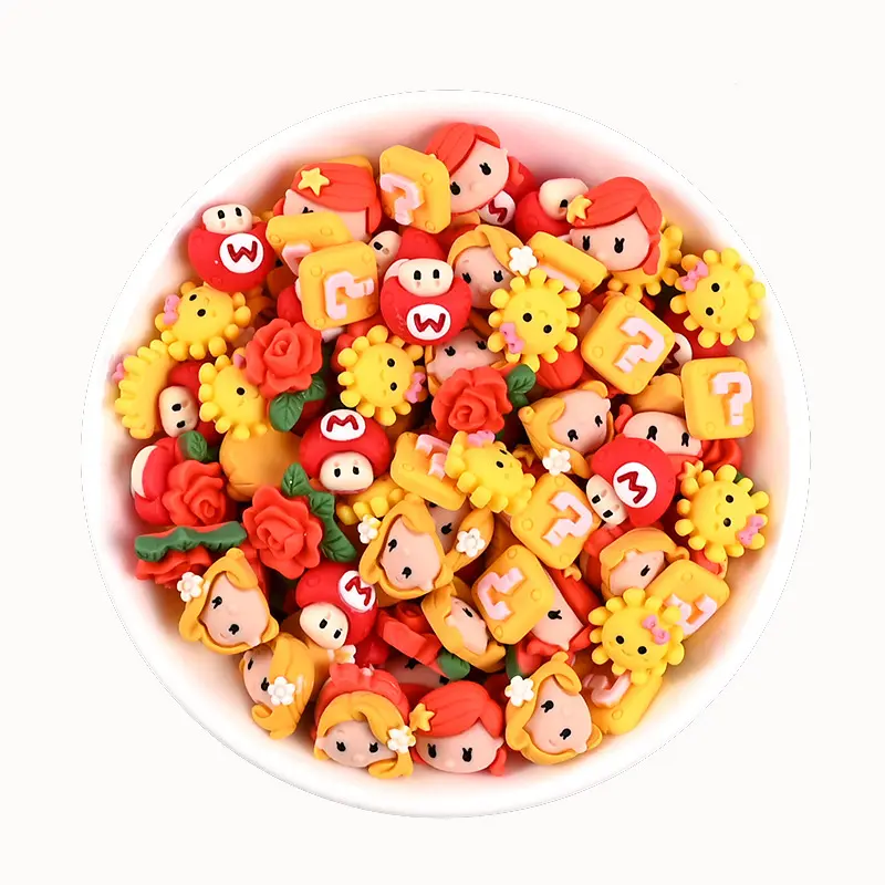 Mini flower Resins Cartoon Character Flatback Resin Cabochon Fit Deco DIY Hair Bow Jewelry Nail Accessories Scrapbooking Craft
