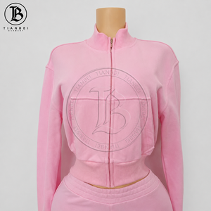 Nuovi Arrivi <span class=keywords><strong>Estivi</strong></span>: Completo Casual da Donna 2 Pezzi con Logo Personalizzato, Giacca Corta Senza Maniche con Zip e <span class=keywords><strong>Pantaloni</strong></span> Capri <span class=keywords><strong>Larghi</strong></span> - Product Image 4