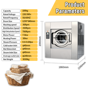Laveuse industrielle à charge lourde (50-100 kg) avec nettoyage à l'eau chaude, machine à laver et à sécher à double usage - Product Image 5