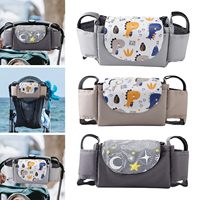 Sac de rangement portable pour poussette, résistant à l'eau, en polyester, pour couches et biberons