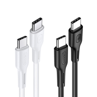 USAMS SJ459 kabel Data pengisian daya cepat, kabel kabel Data pengisian daya USB C 5A ponsel TPE tipe-c ke pd3, 1 100W untuk Macbook Pro/Air 16 14
