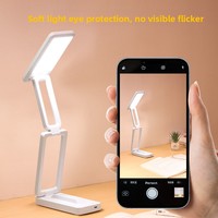 Lampe de lecture LED pliable moderne à commande tactile, 3 modes de couleur, gradation progressive, en ABS, à piles, petite, pour salle de lecture, 5V