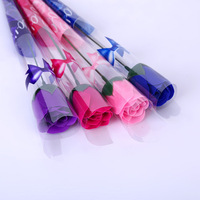 QY Cadeaux promotionnels en gros – Fleurs de savon parfumées réalistes en forme de rose pour la Saint-Valentin et les anniversaires – Bouquet de roses artificielles individuelles