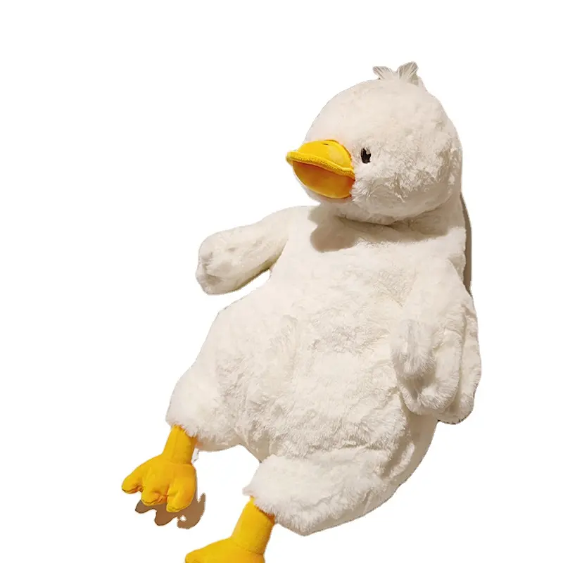 Travesseiro de pato branco super macio unissex, roupa de cama de pelúcia para meninas e crianças, presente para crianças