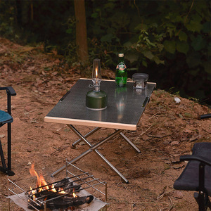 Mesa Plegable Portátil de Acero Inoxidable 55x35x37cm, Mesa Rectangular Ligera y Compacta para Campismo y Picnic al Aire Libre - Product Image 3