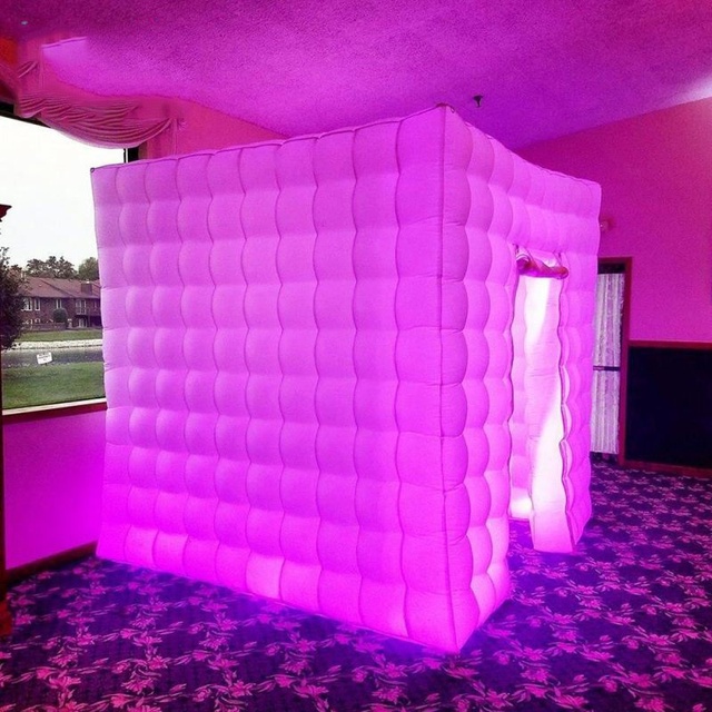 Popular Inflatable Photo Booth with LED Light, Inflatable Camera Booth Wall, square Photo Booth Tent for Events