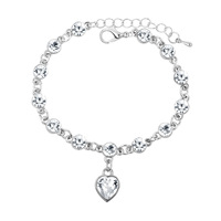 Bracelets en alliage en gros pour femmes, bijoux, chaînes avec breloque cœur, fabrication de bijoux DIY