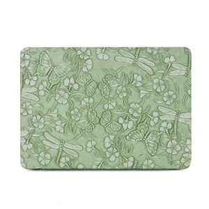 Étui rigide pour ordinateur <span class=keywords><strong>portable</strong></span> en cuir PU moderne, durable et protecteur, motif papillon et fleur, pour Macbook Air 13 M2/M3/M4 A2681 A3113 A3240 - Product Image 1