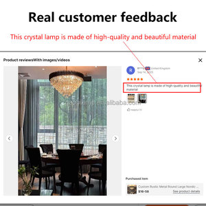 Đèn chùm pha lê hiện đại kiểu Bắc Âu sang trọng, đèn thả trần phòng khách khách sạn, chất liệu kim loại mạ gỉ kiểu rustic, hình tròn, kích thước lớn, đèn <span class=keywords><strong>LED</strong></span> - Product Image 3