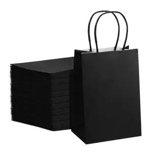 Hochwertiger recycling-Holographen-Recycling-Papier-Handtaschen mit individuellem Drucklogo glänzend holografisch schwarz einkaufen