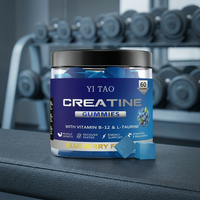 Suplemento Dietético de Creatina Monohidrato Vegana en Gomitas, Marca Privada/OEM ODM, 5000mg, Gomitas de Creatina Pre-Entrenamiento