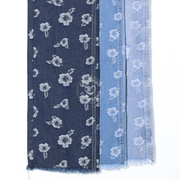 82% coton pur blanc fleurs bleu Jacquard Denim tissu pour jean 7.8 oz haute qualité Denim tissu en gros
